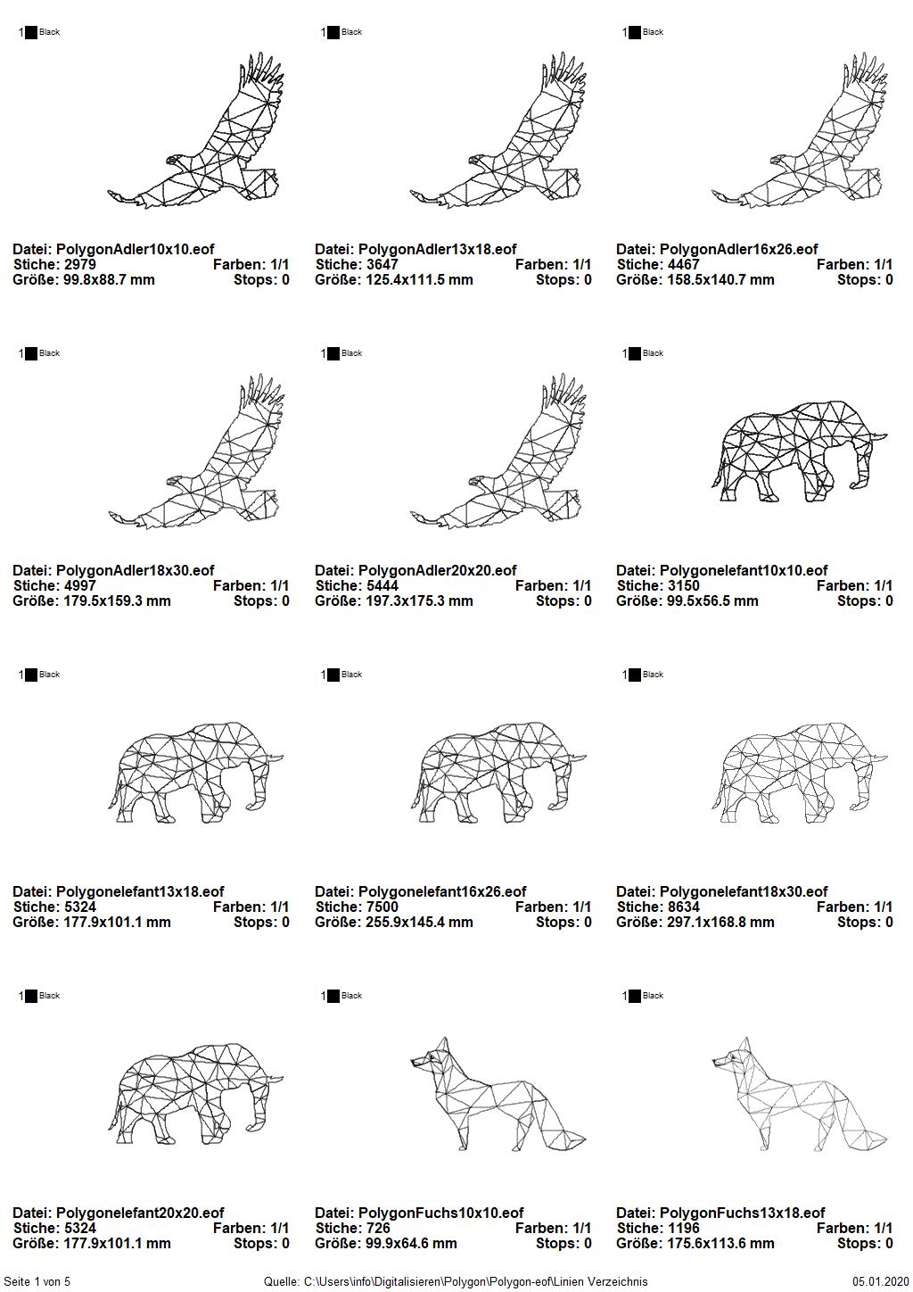 Preview: Marlijas Tiere im Polygon-Style