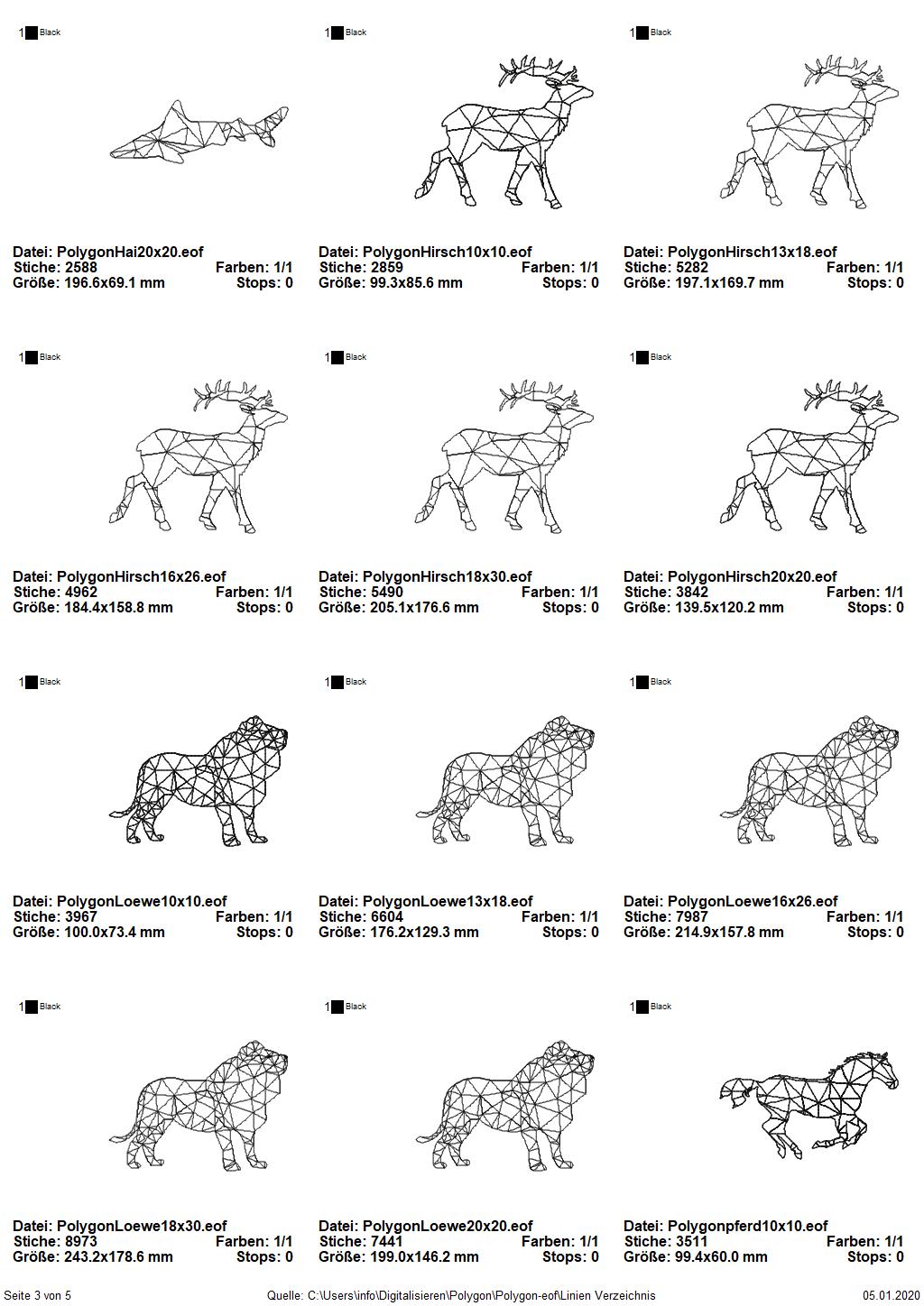 Preview: Marlijas Tiere im Polygon-Style