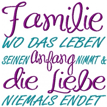 Schriftzug Familie-Liebe