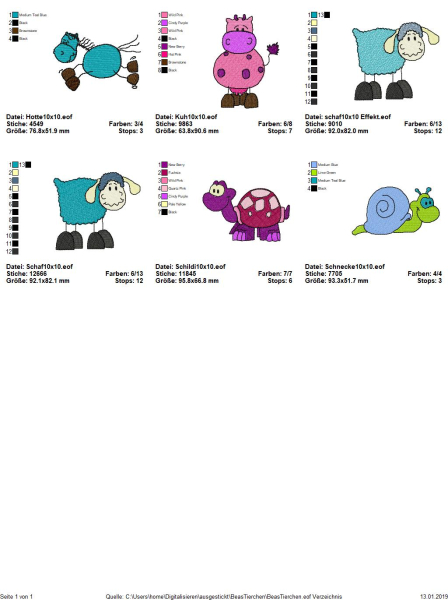 Beas Tierchen Set - Füllstich