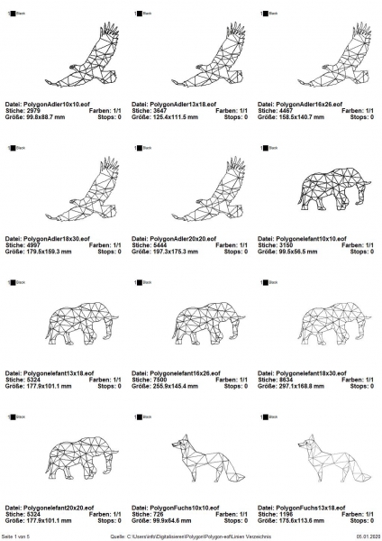 Marlijas Tiere im Polygon-Style