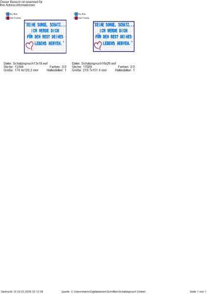 Frecher Schatzispruch