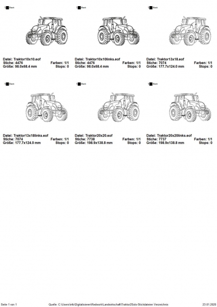 Traktor 2 Redwork